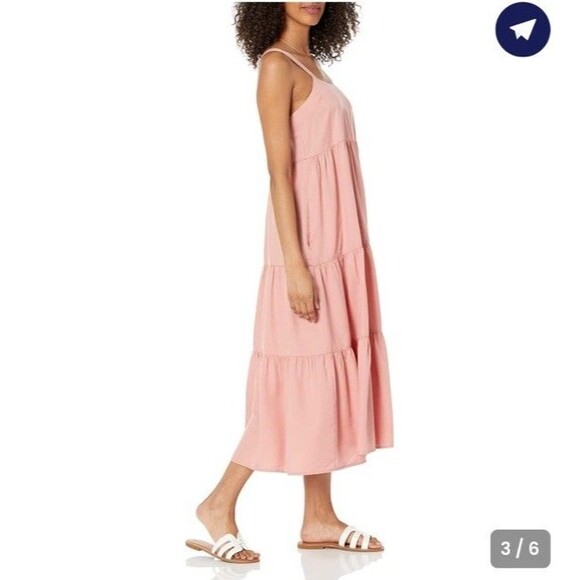 NEW The Drop Britt Tiered Maxi Tent Dress Rosette Mauve‎ Pink X-Small XS Boho - Picture 6 of 10